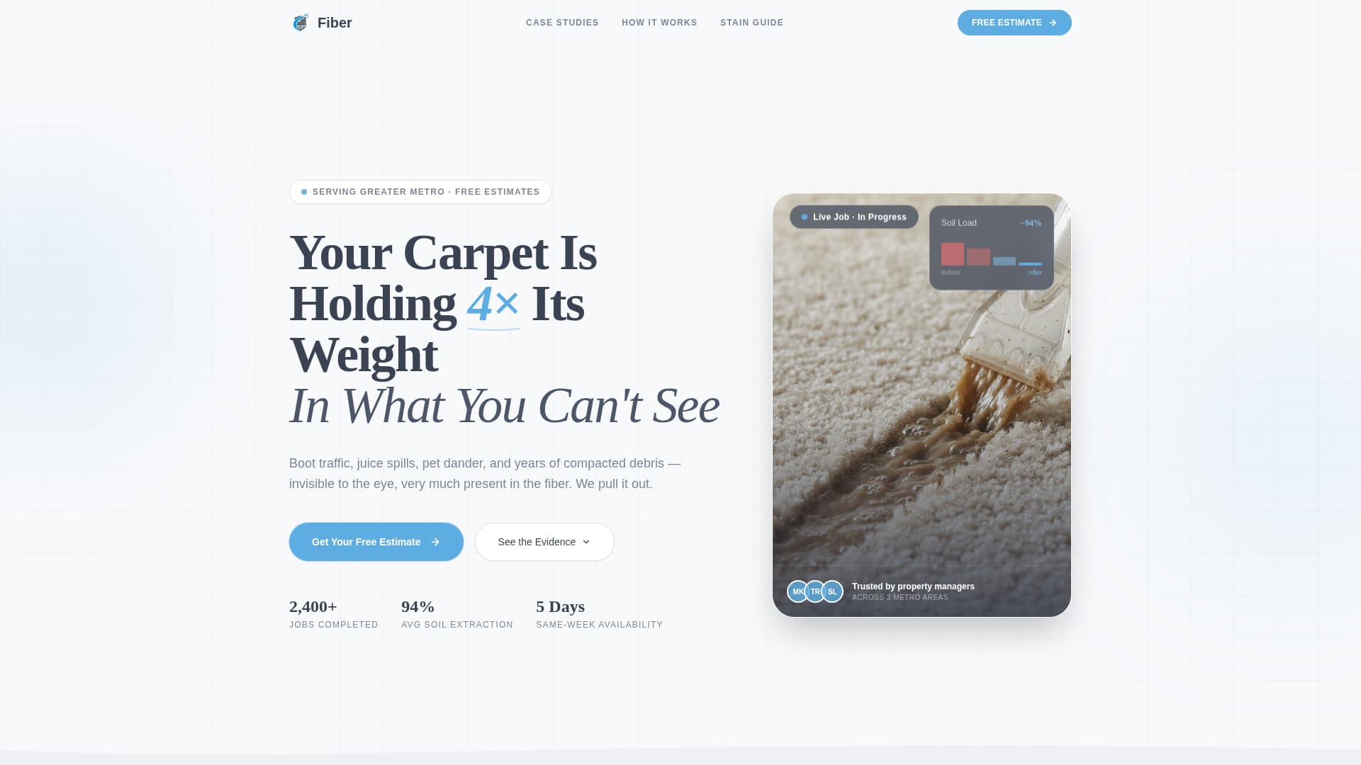 Carpet Cleaner Marketing Specialist Booking Website Template