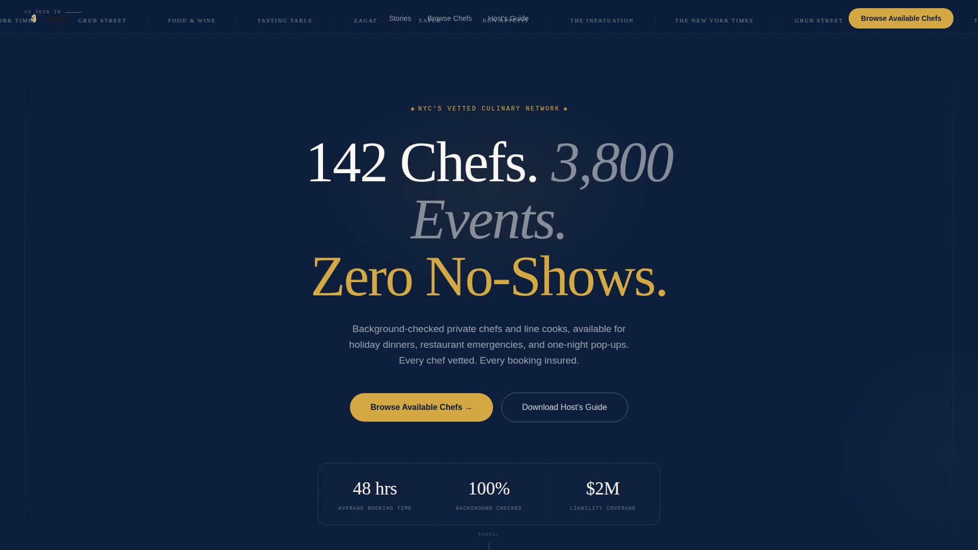 Chef & Cook Booking Website Template