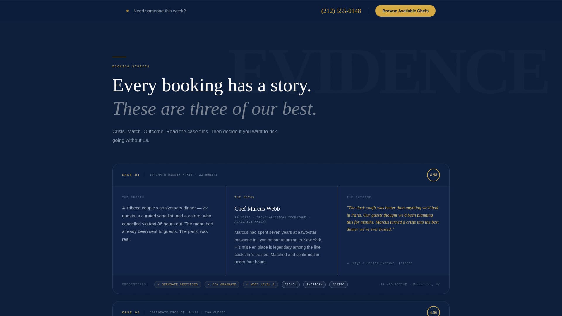 Chef & Cook Booking Website Template