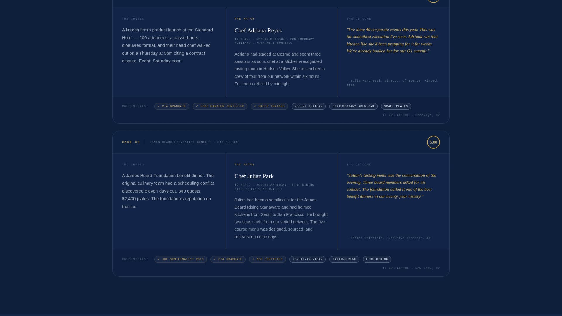 Chef & Cook Booking Website Template