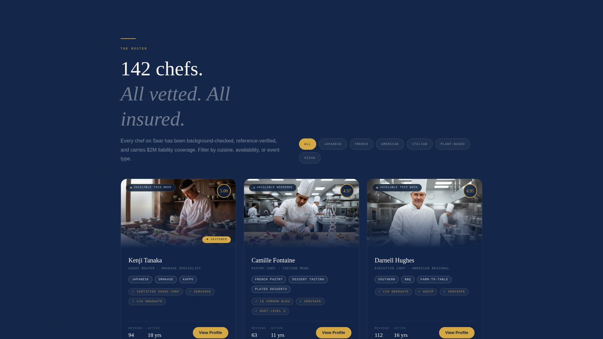 Chef & Cook Booking Website Template