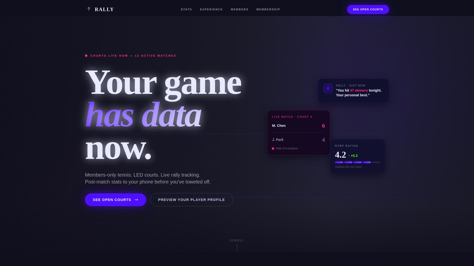 Serve — Dominating Racket Sports Landing Page Template
