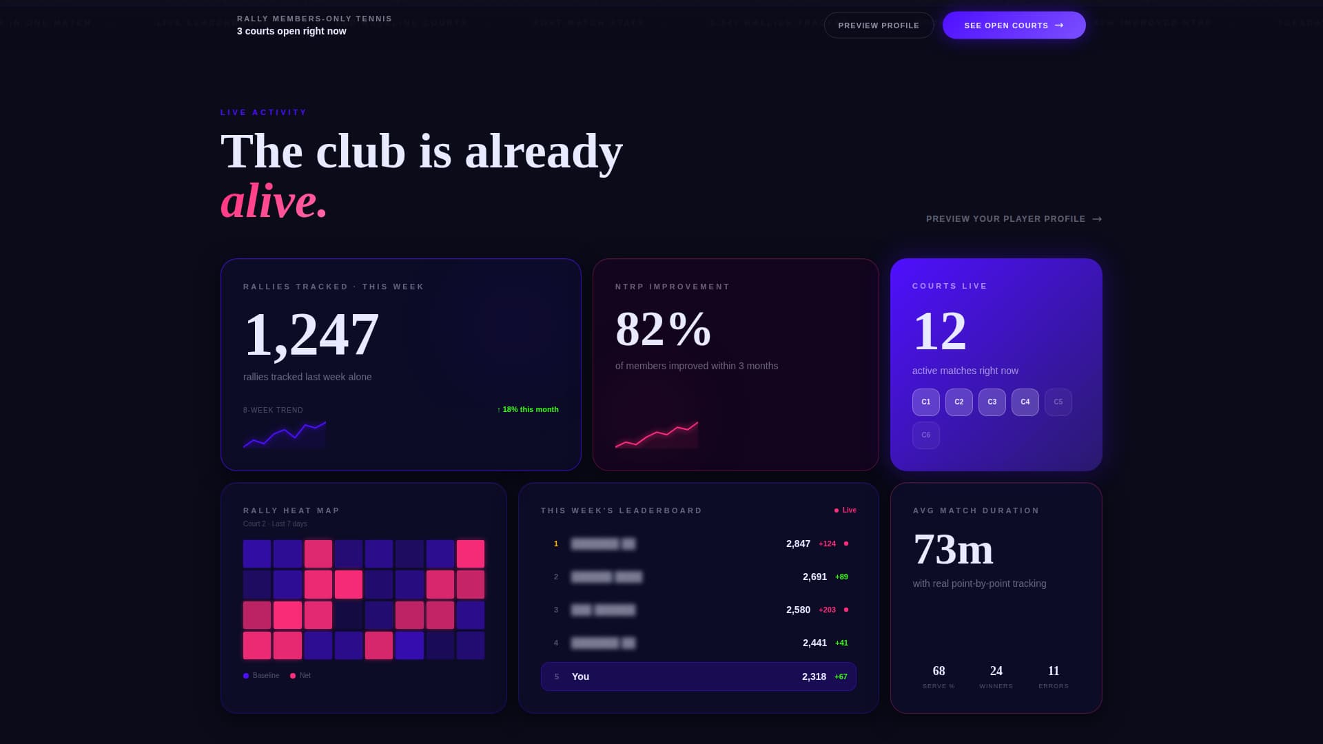 Serve — Dominating Racket Sports Landing Page Template