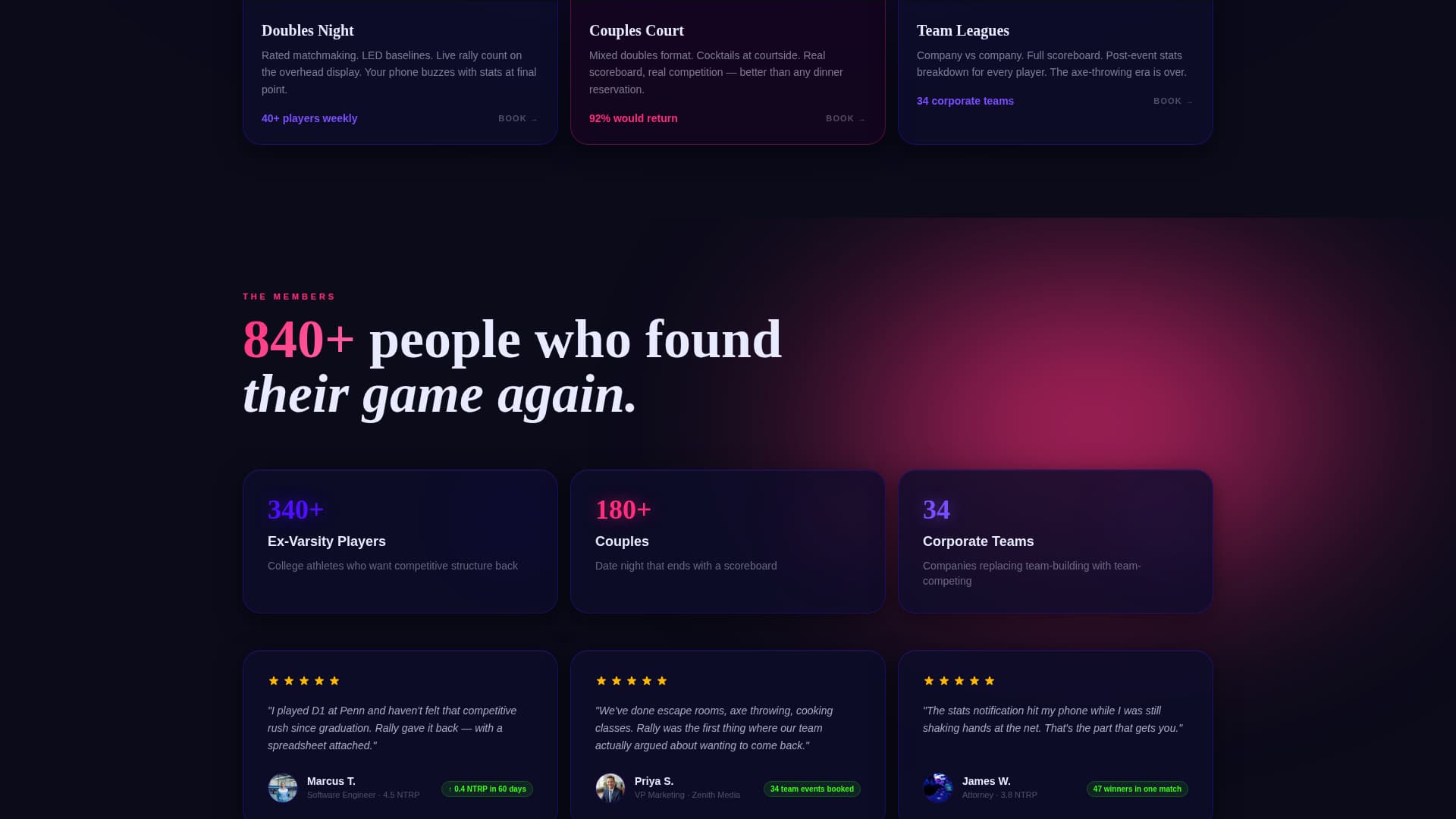 Serve — Dominating Racket Sports Landing Page Template