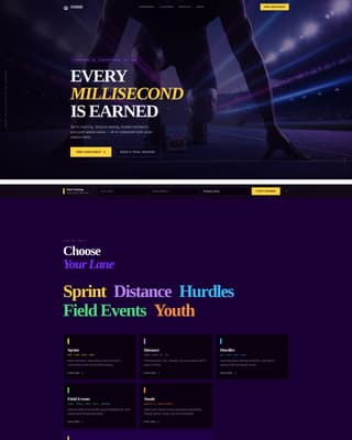Stride - Electric Track & Field Landing Page Template