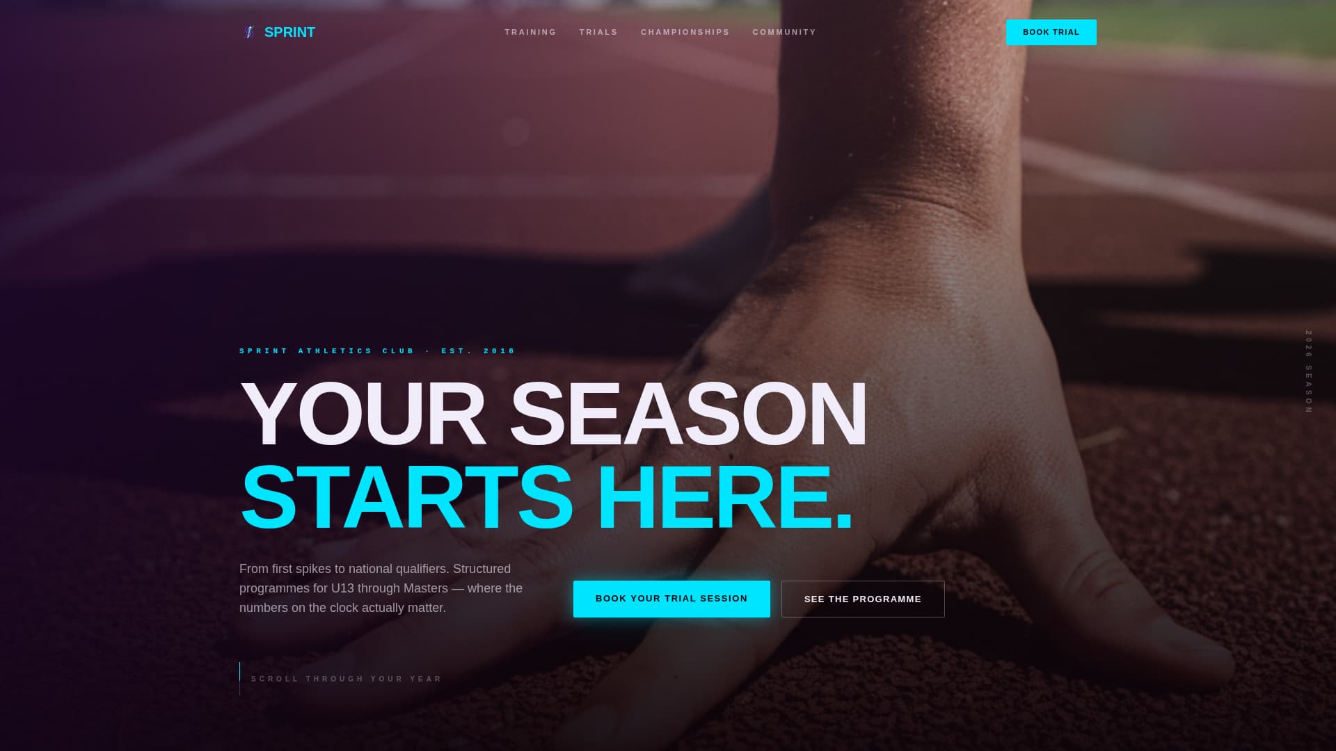 Track & Field Booking Website Template