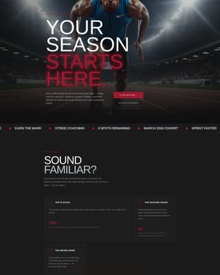 Stride - Electrifying Track Coaching Landing Page Template