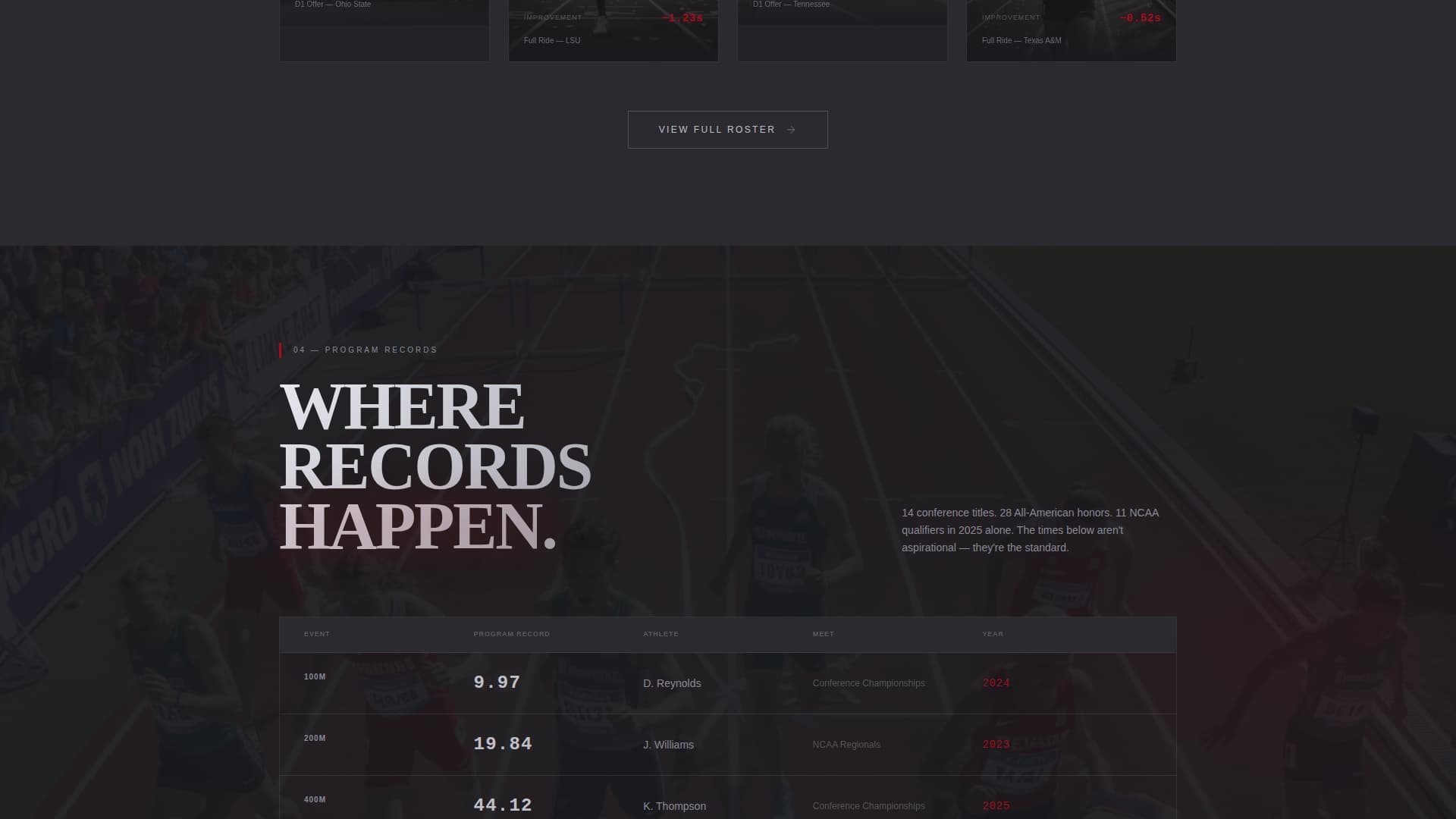 Stride - Powerful Track & Field Landing Page Template