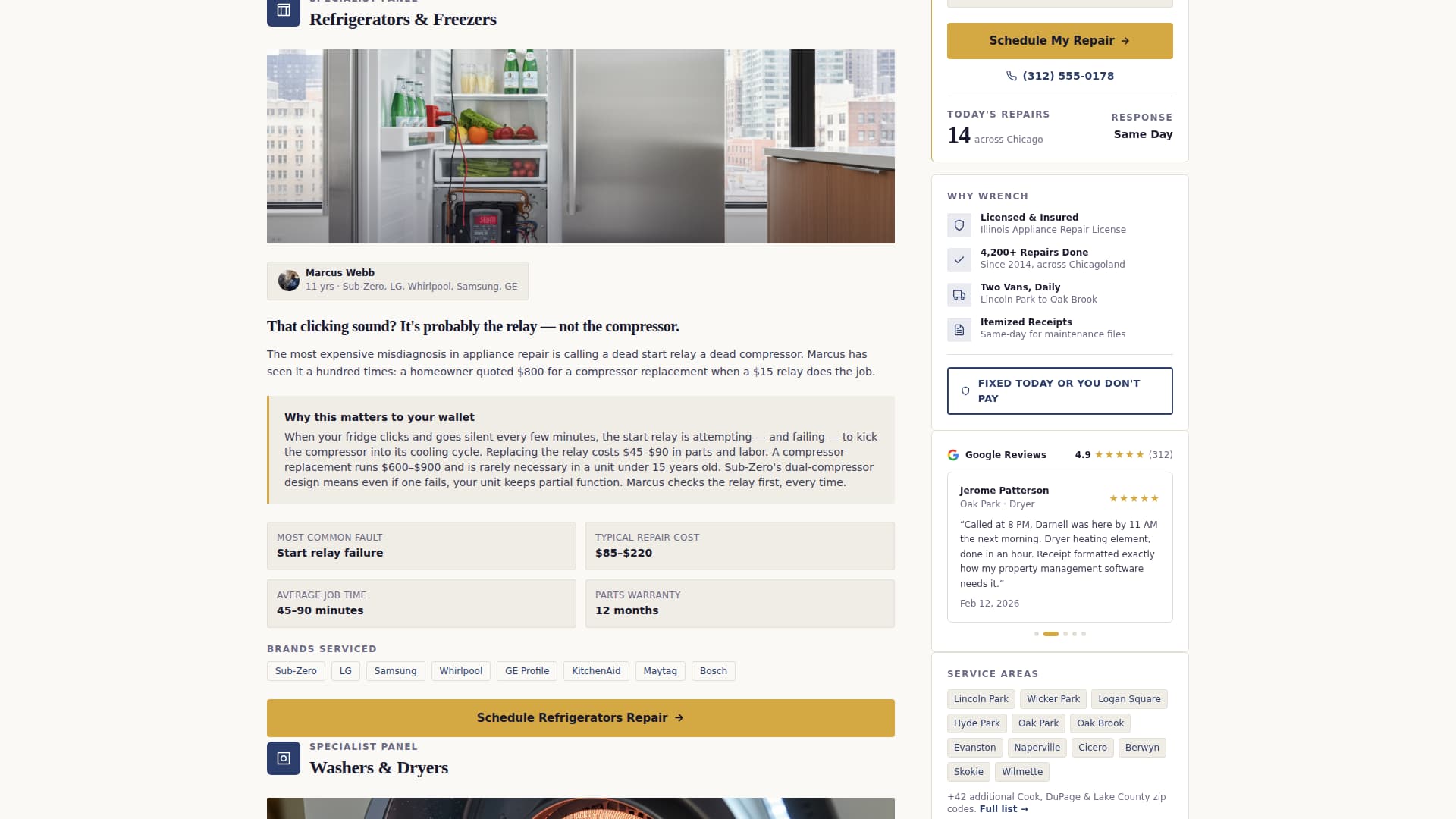 Wrench - Trusted Appliance Landing Page Template