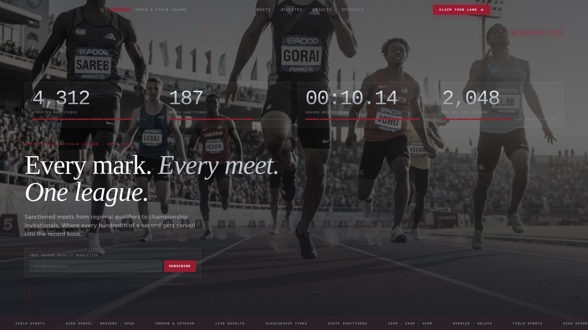 Sprint - Dynamic Track Landing Page Template
