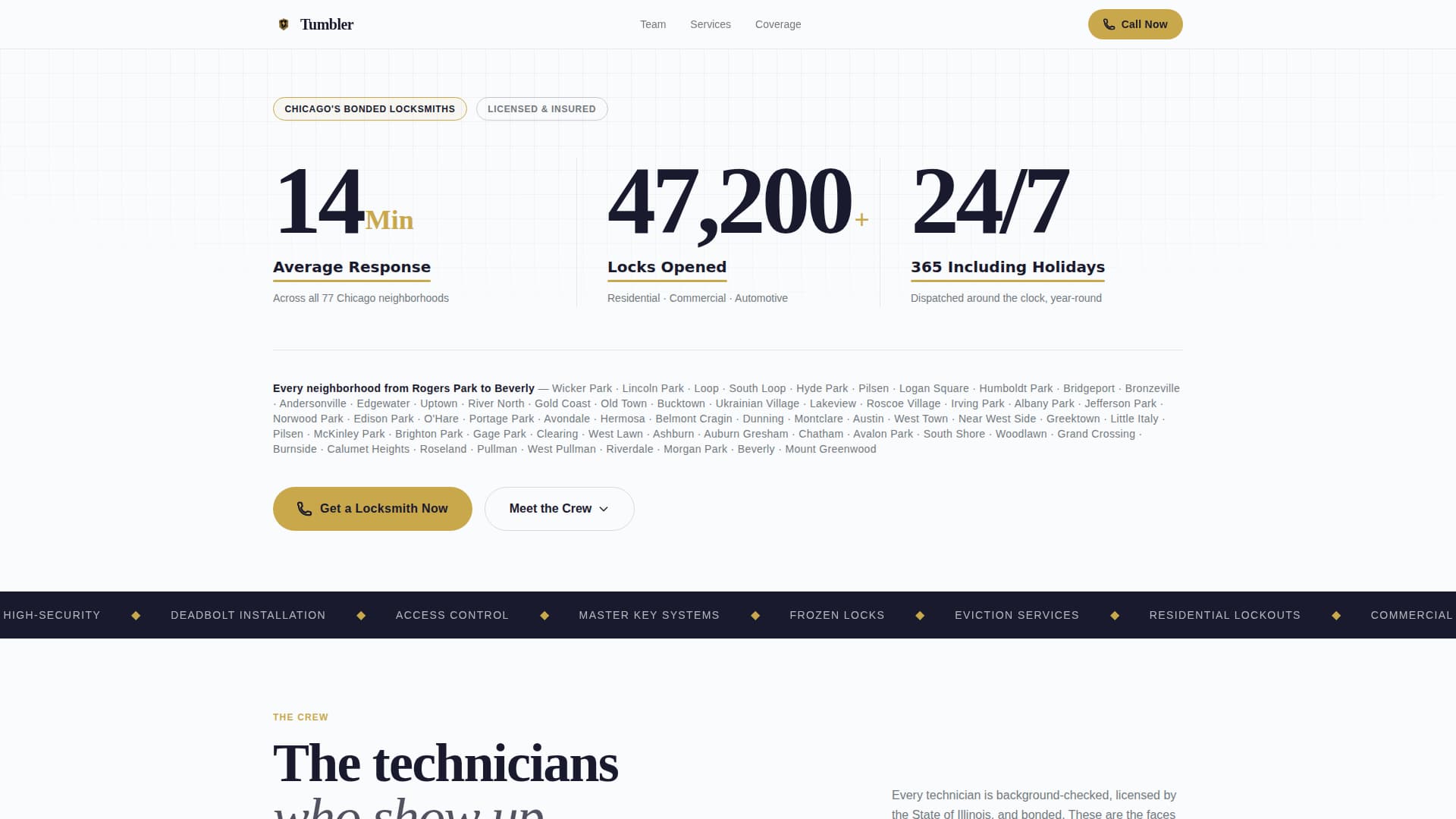 Tumbler - Rapid Locksmith Landing Page Template