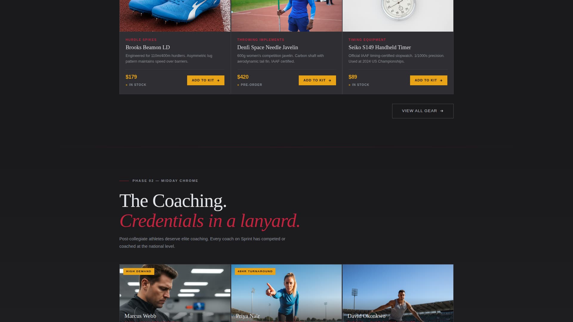 Sprint - Elite Track & Field Landing Page Template