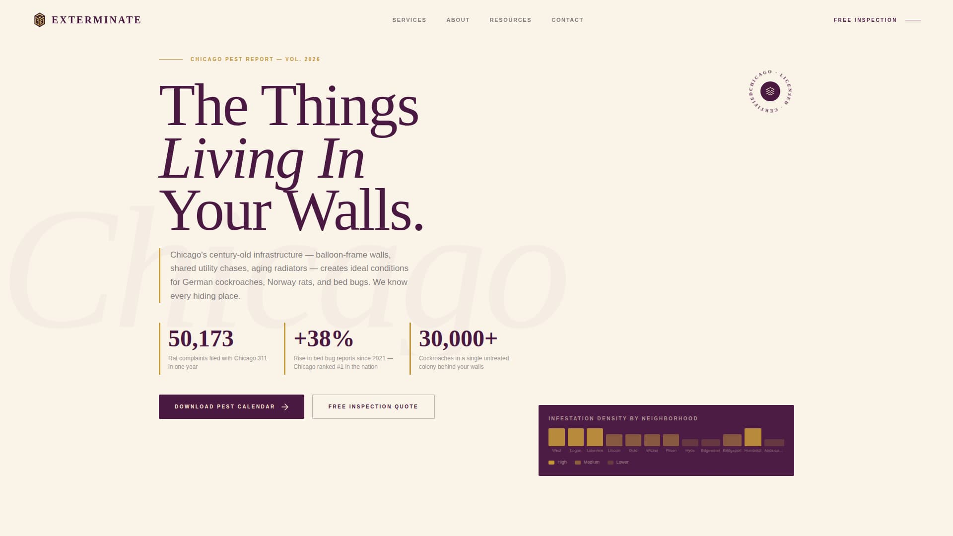 Exterminate - Authoritative Pestcontrol Landing Page Template