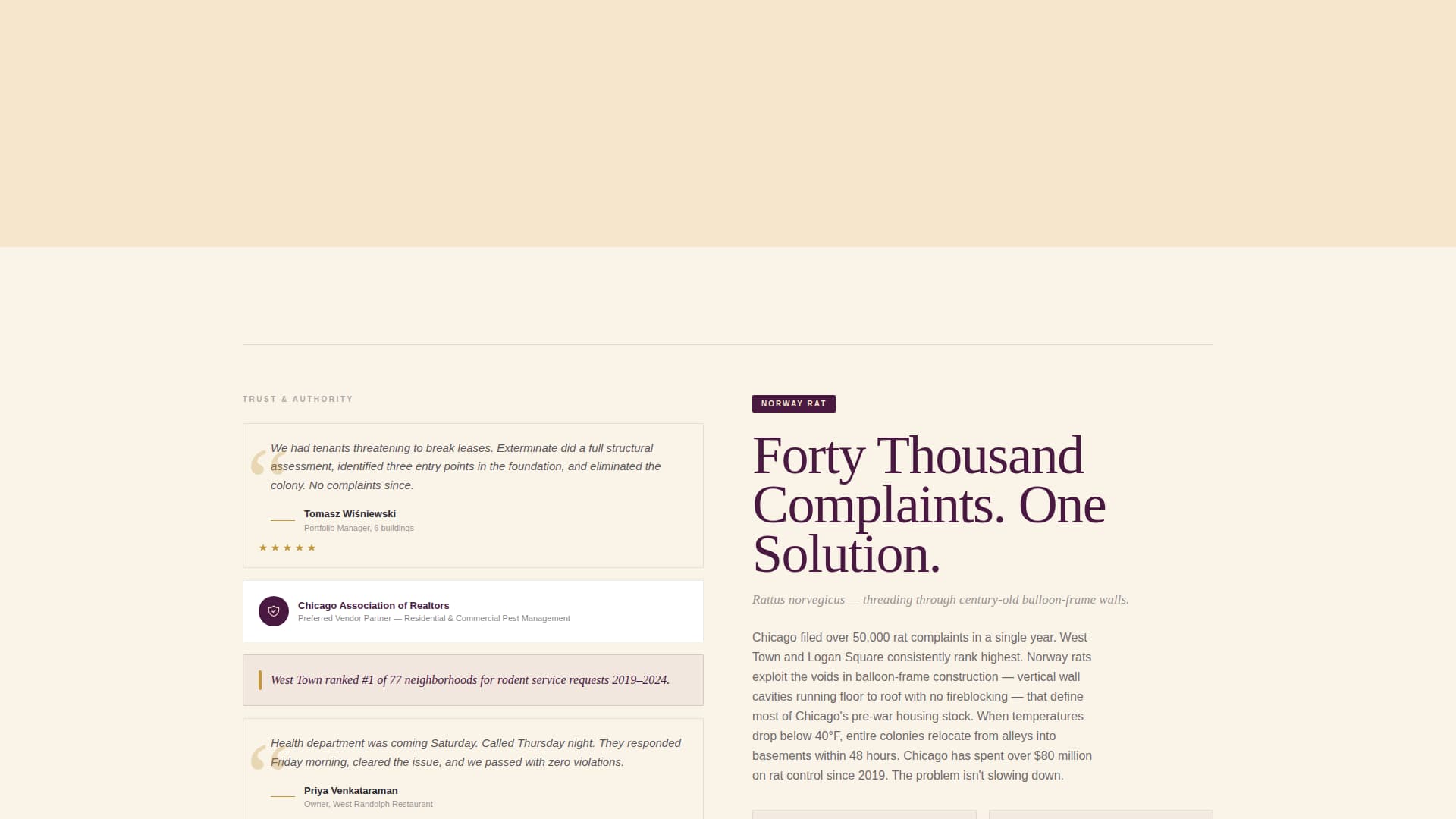Exterminate - Authoritative Pestcontrol Landing Page Template