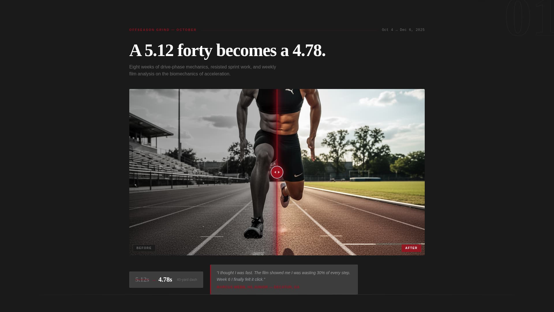 Stride - High Performance Track & Field Landing Page Template