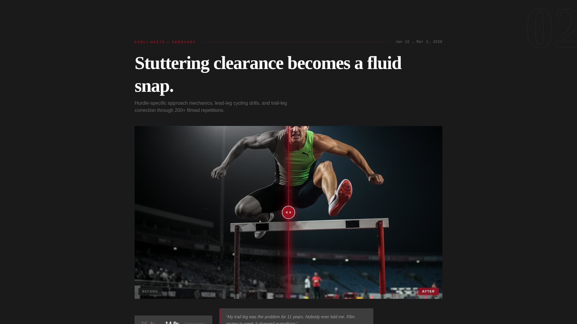 Stride - High Performance Track & Field Landing Page Template