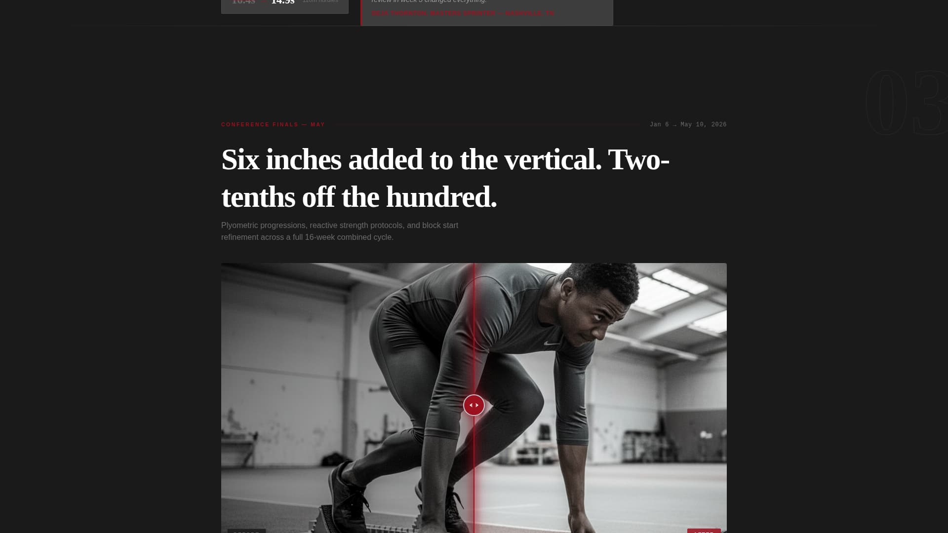 Stride - High Performance Track & Field Landing Page Template