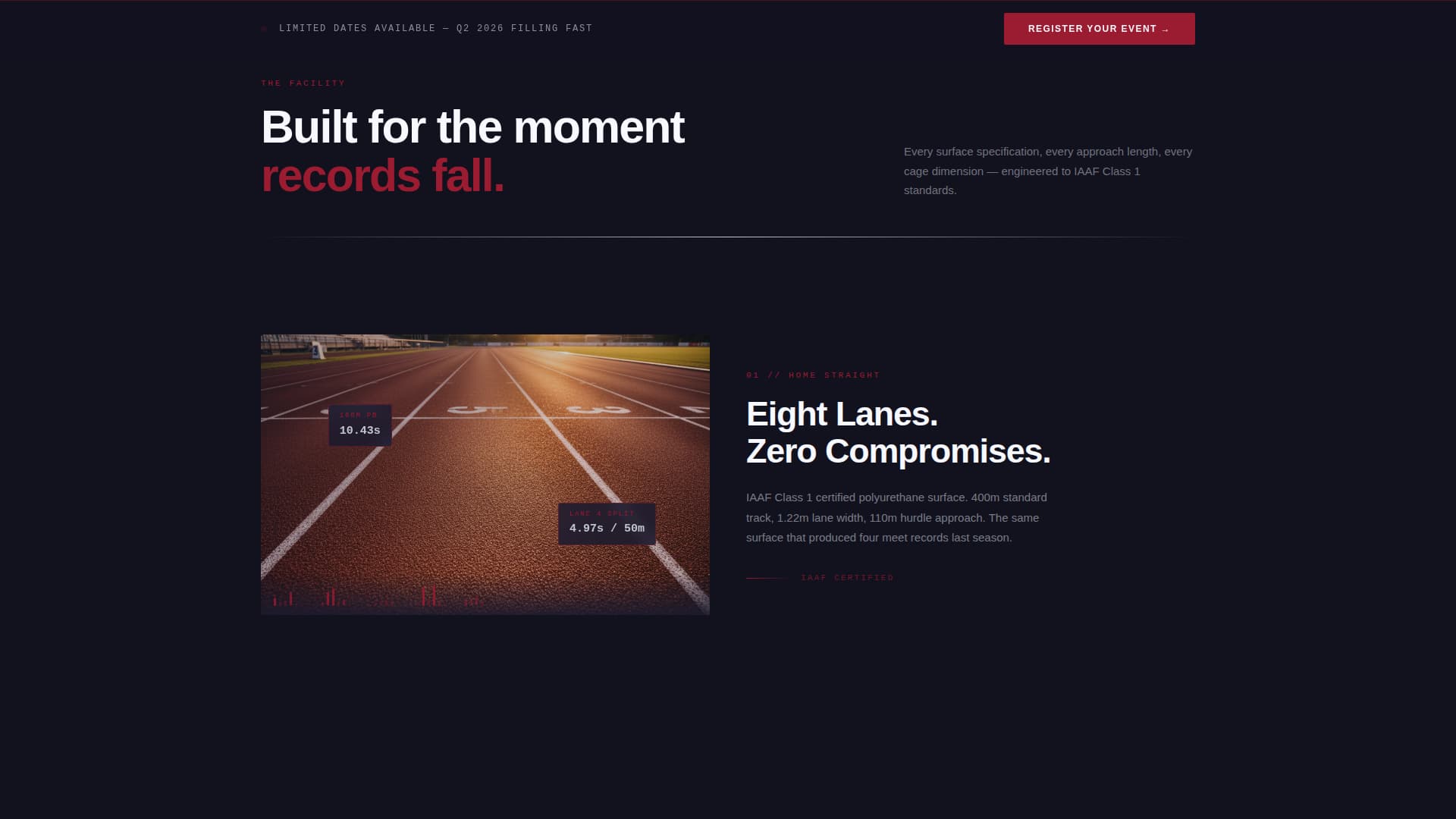 Stride - Championship Track & Field Landing Page Template