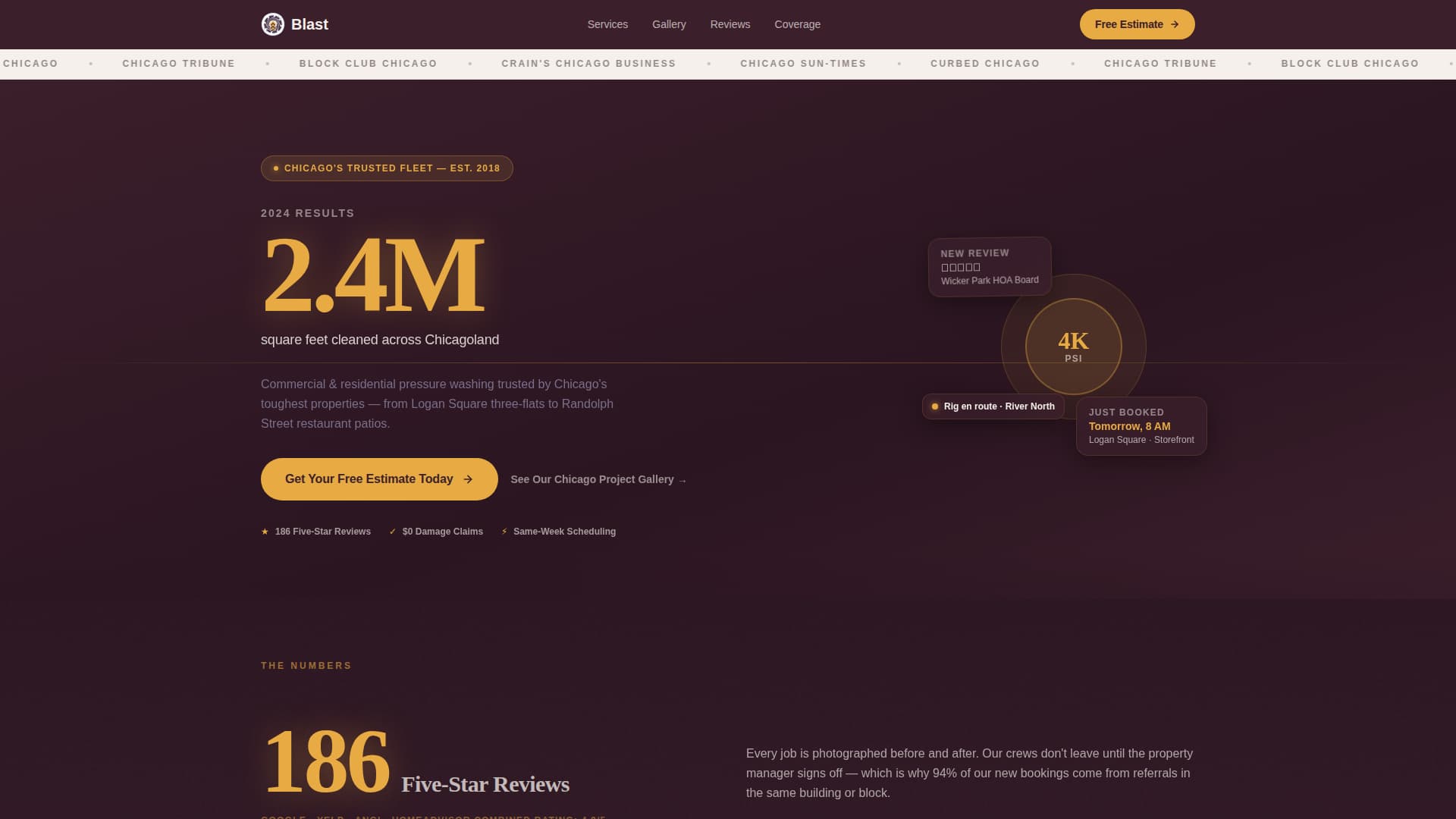 Blast — Commercial Surface Restoration Landing Page Template
