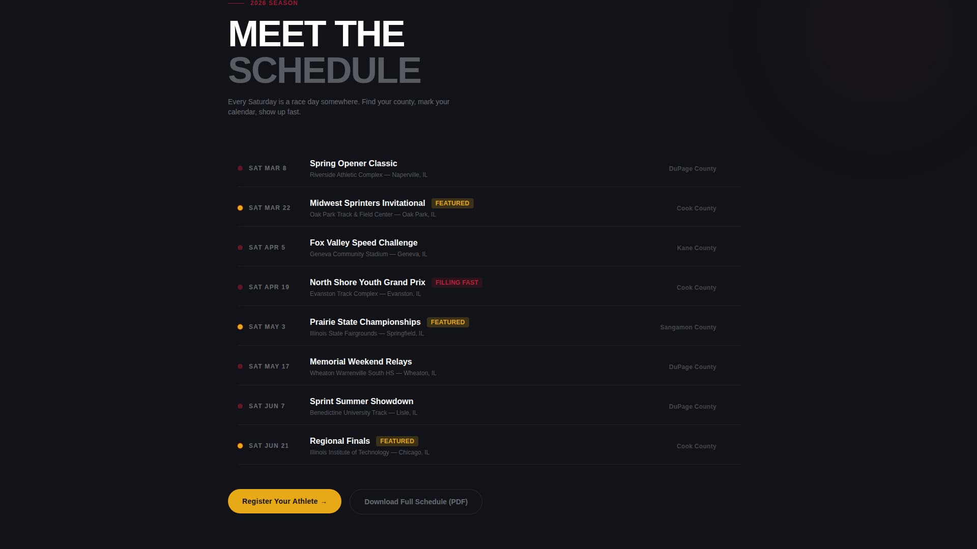 Sprint - Unstoppable Youth League Landing Page Template