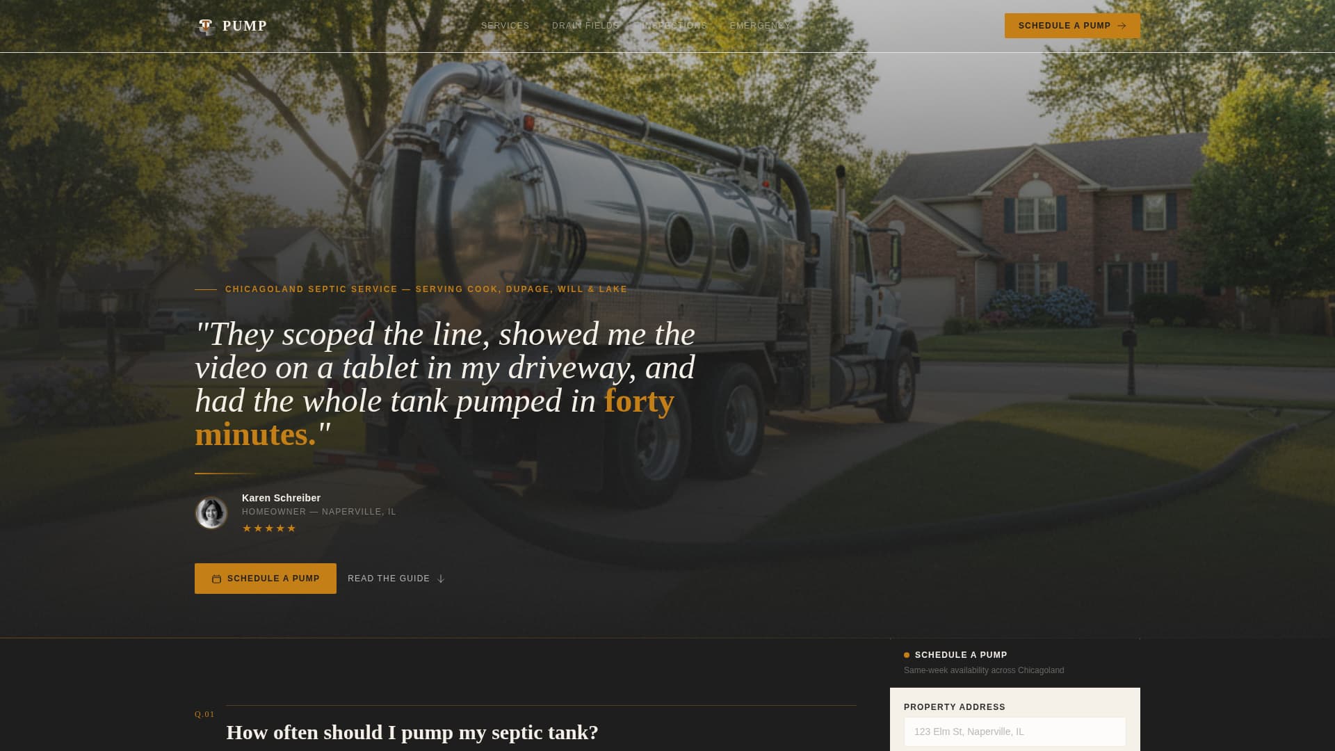 Pump - Authoritative Septic Landing Page Template