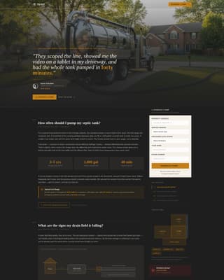 Pump - Authoritative Septic Landing Page Template