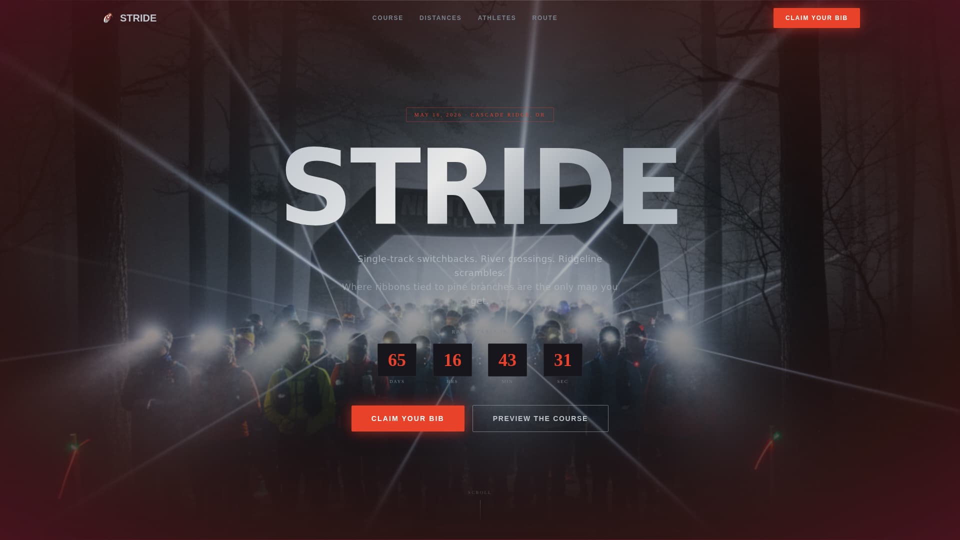 Stride - Dynamic Trailrunning Landing Page Template