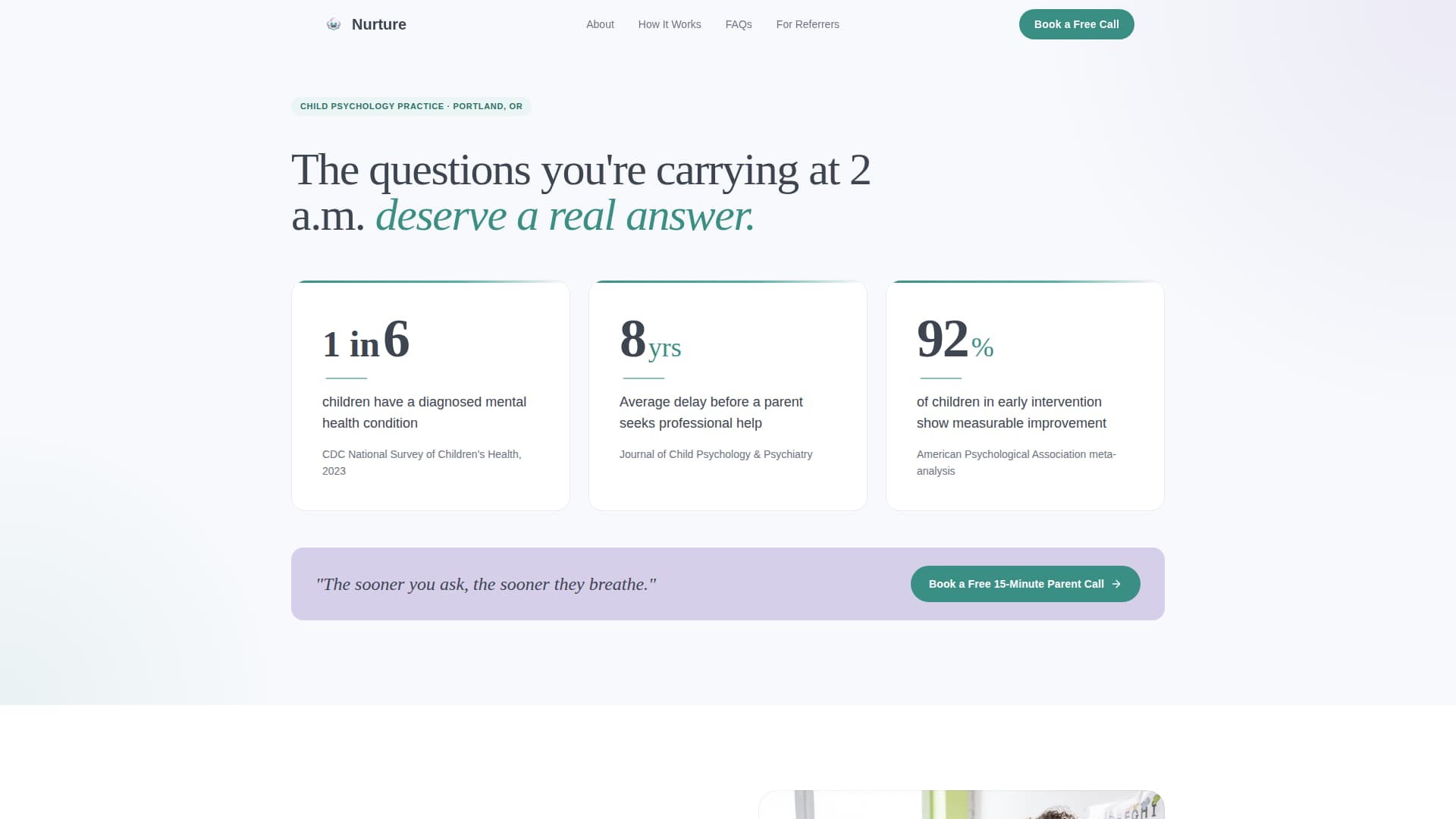 Child Psychologist Booking Website Template