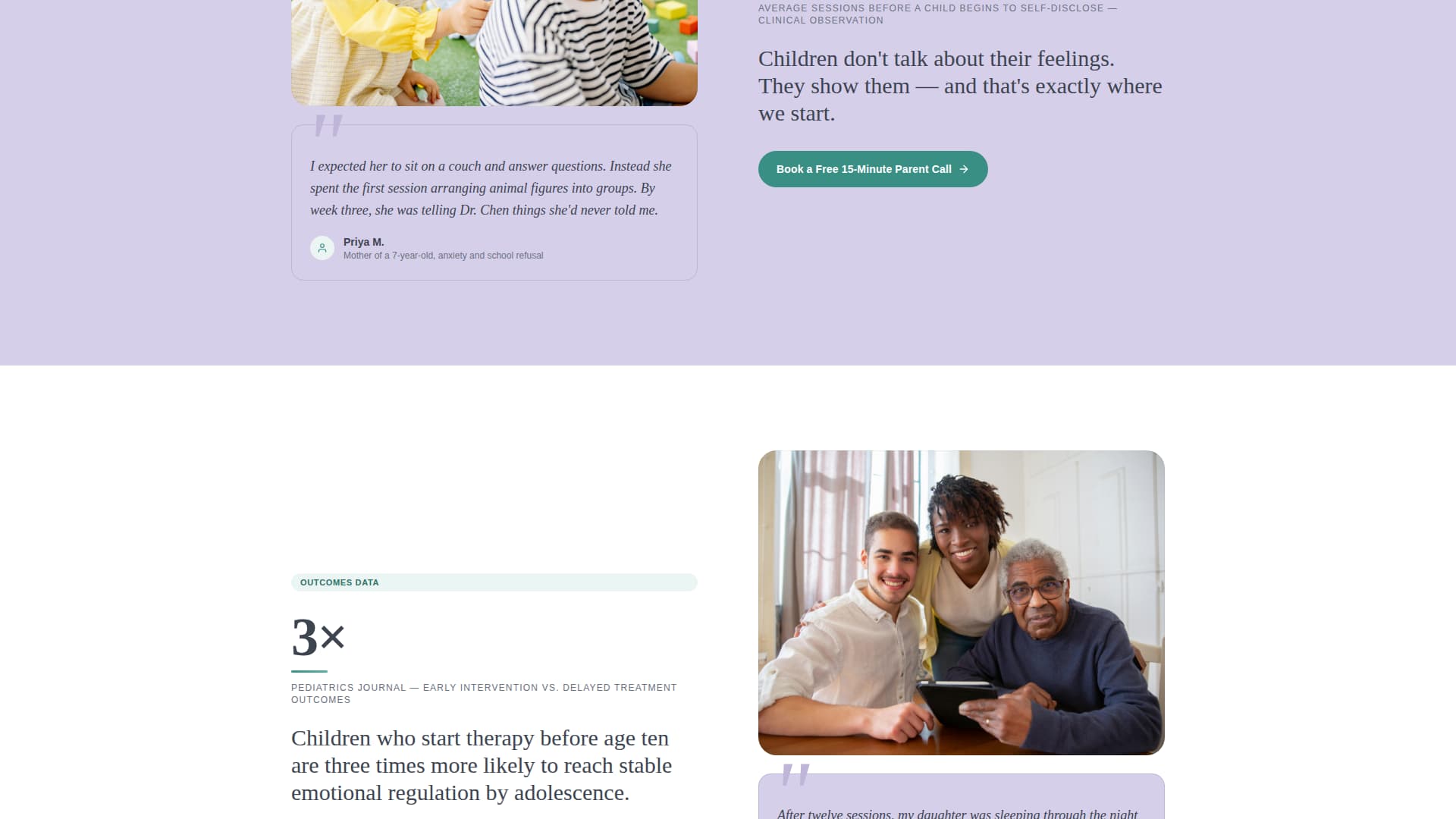 Child Psychologist Booking Website Template