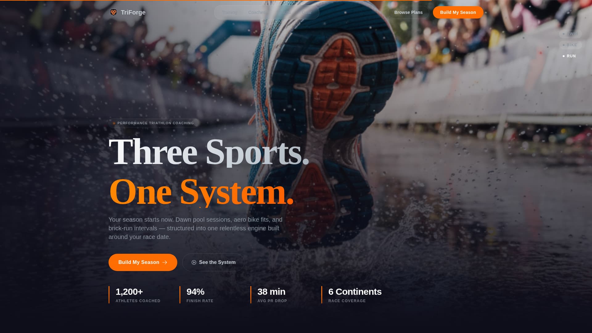 Triforge - Dynamic Triathlon Landing Page Template