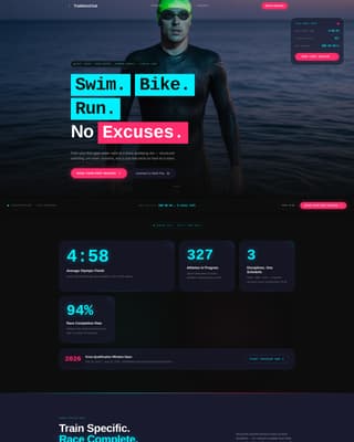 Triathlon - Electric Club Landing Page Template