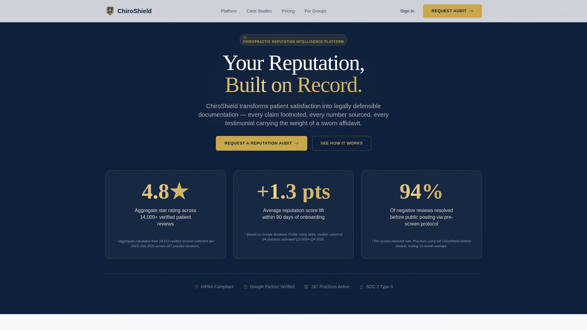 Chiropractic Reputation Management Website Template