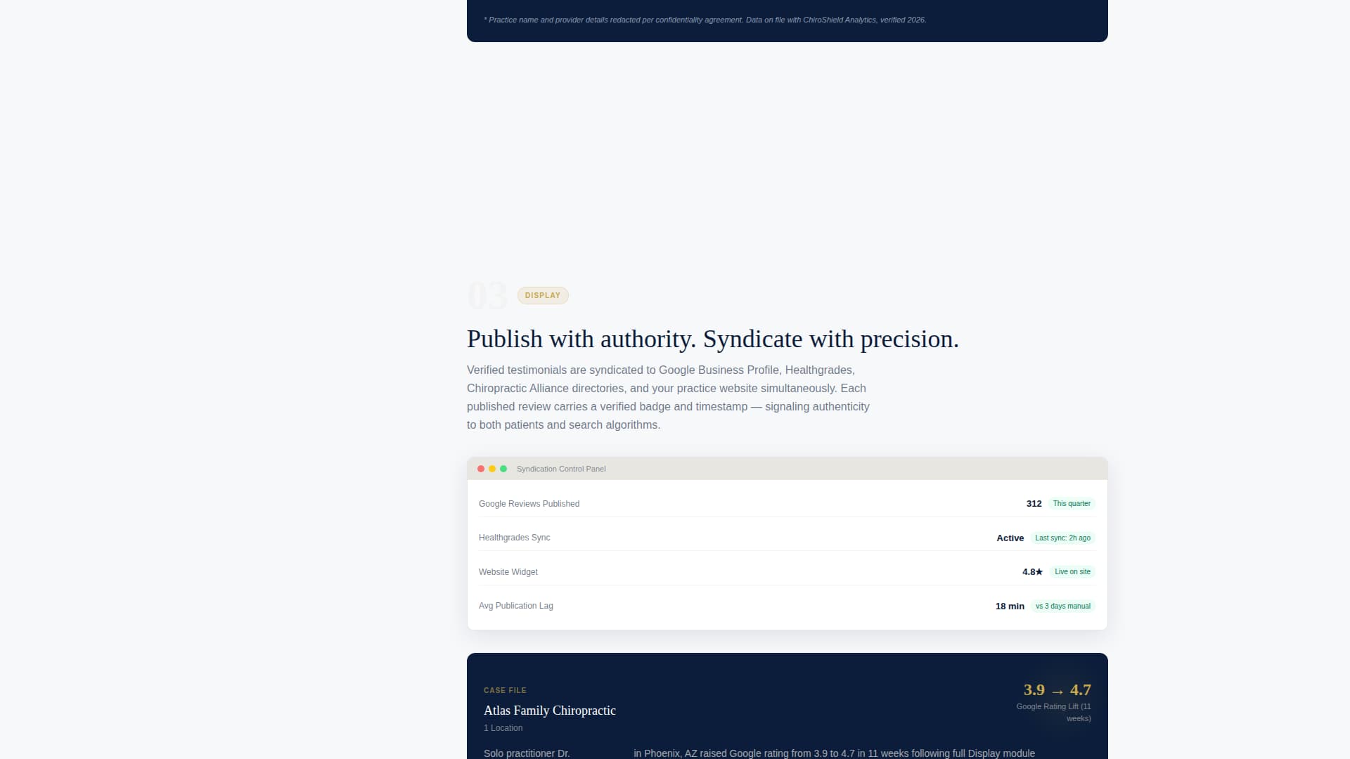 Chiropractic Reputation Management Website Template