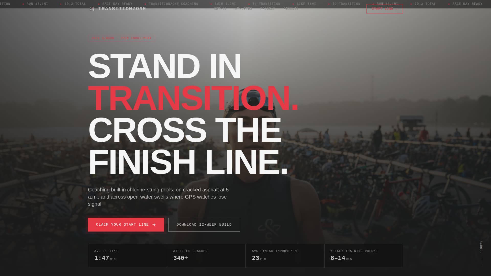 Transitionzone - Elite Triathlon Landing Page Template
