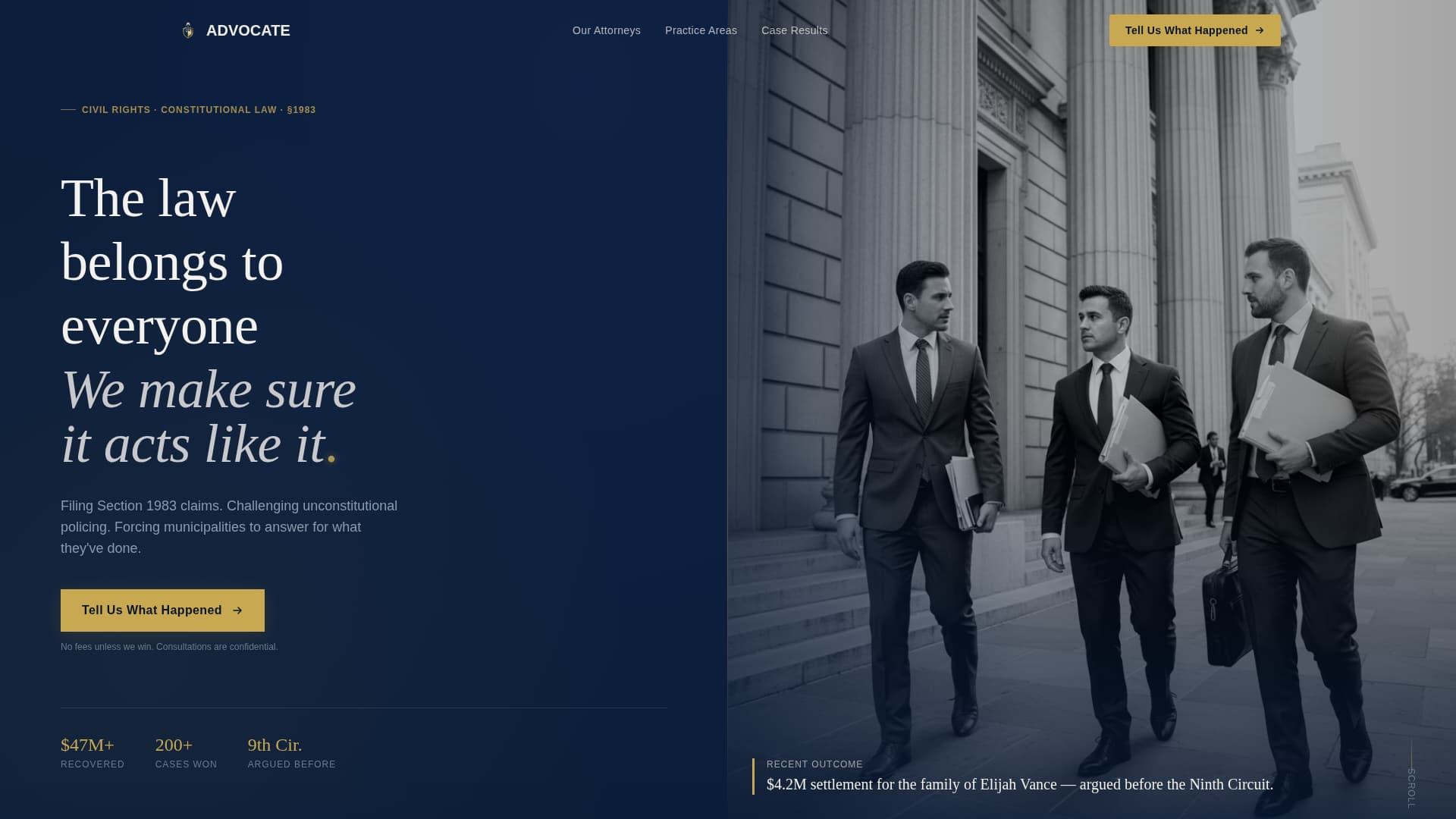 Advocate - Powerful Civilrights Landing Page Template