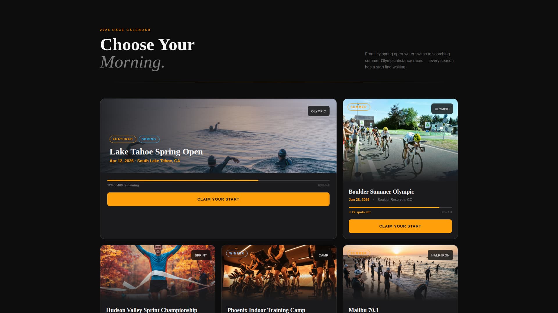 Triathlon - Elite Competition Landing Page Template