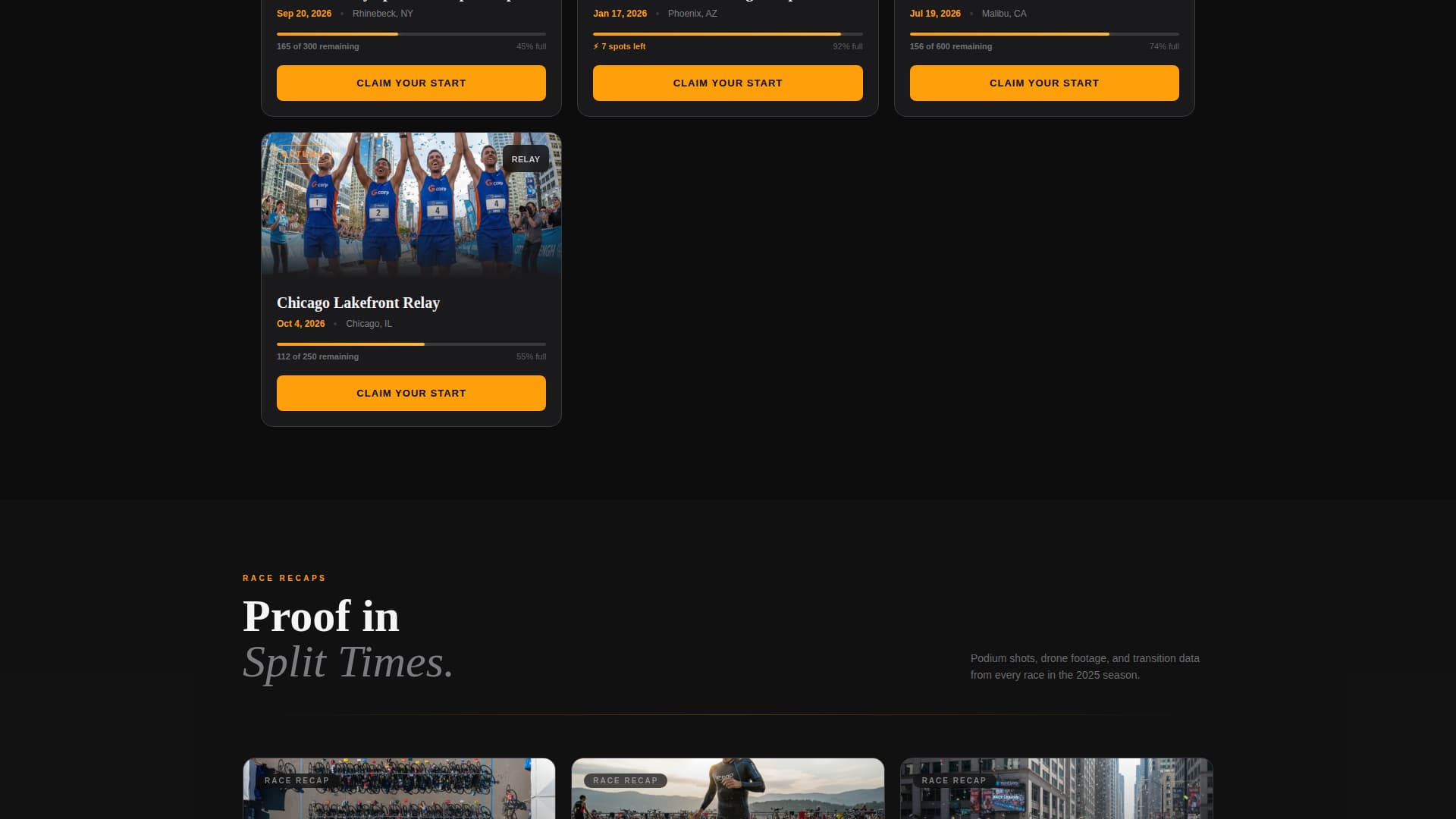 Triathlon - Elite Competition Landing Page Template