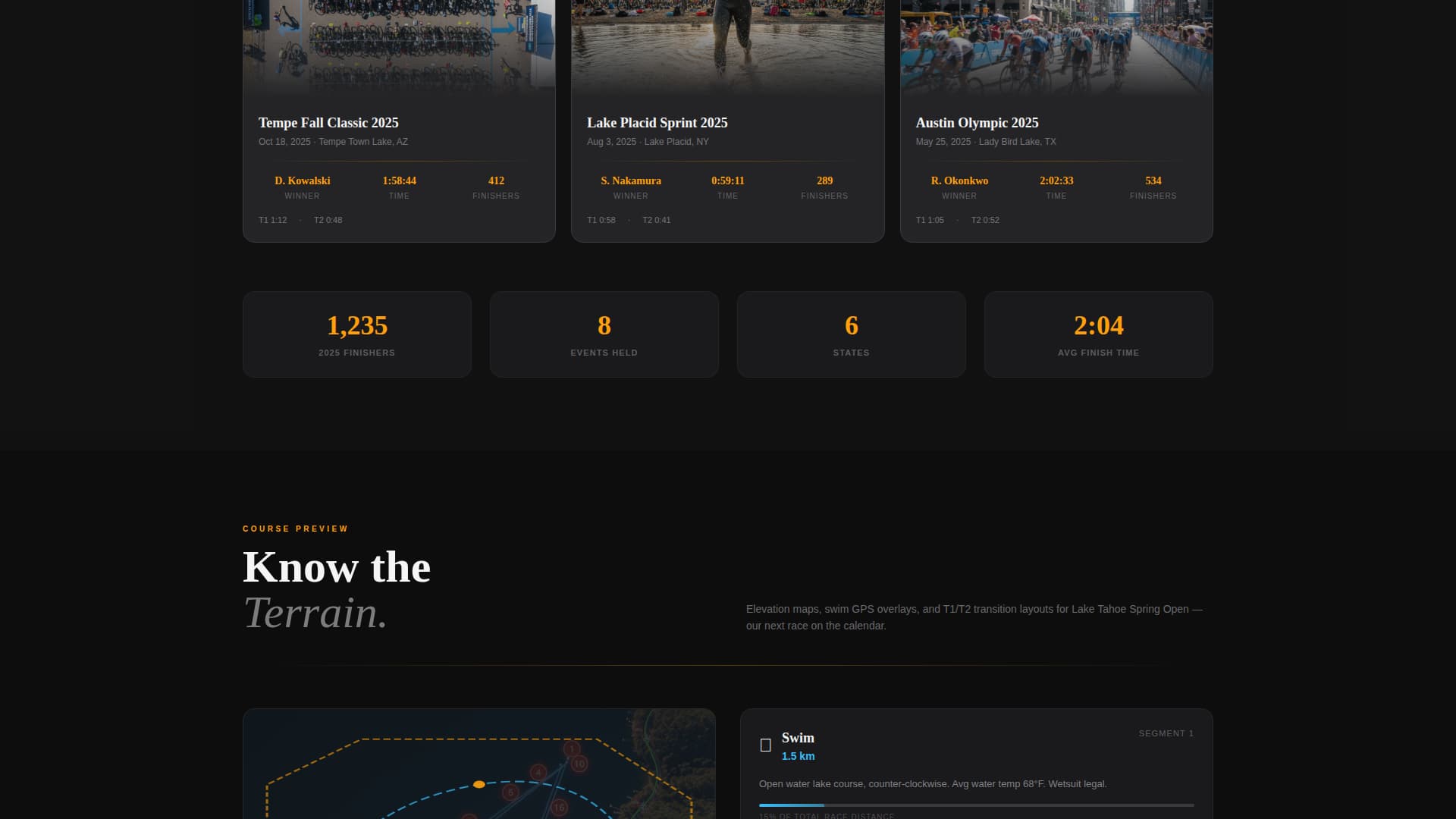 Triathlon - Elite Competition Landing Page Template