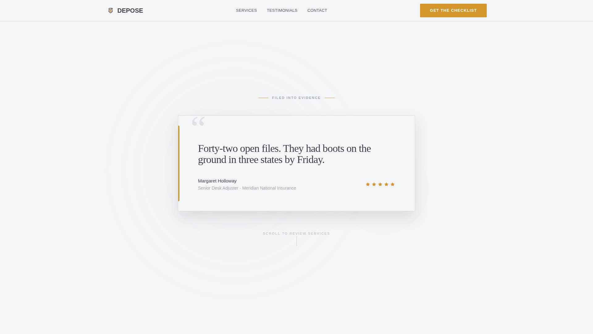 Depose - Authoritative Claimsinvestigator Landing Page Template