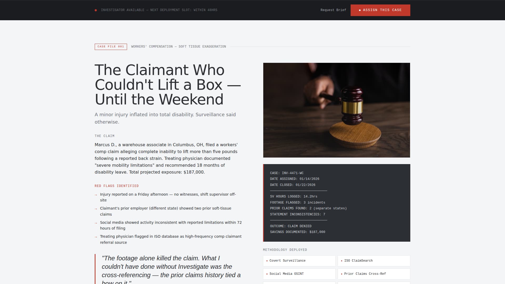 Investigate - Precision Claimsinvestigator Landing Page Template