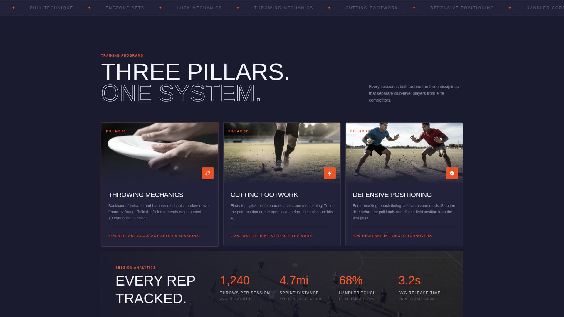Huck - Elite Frisbee Landing Page Template