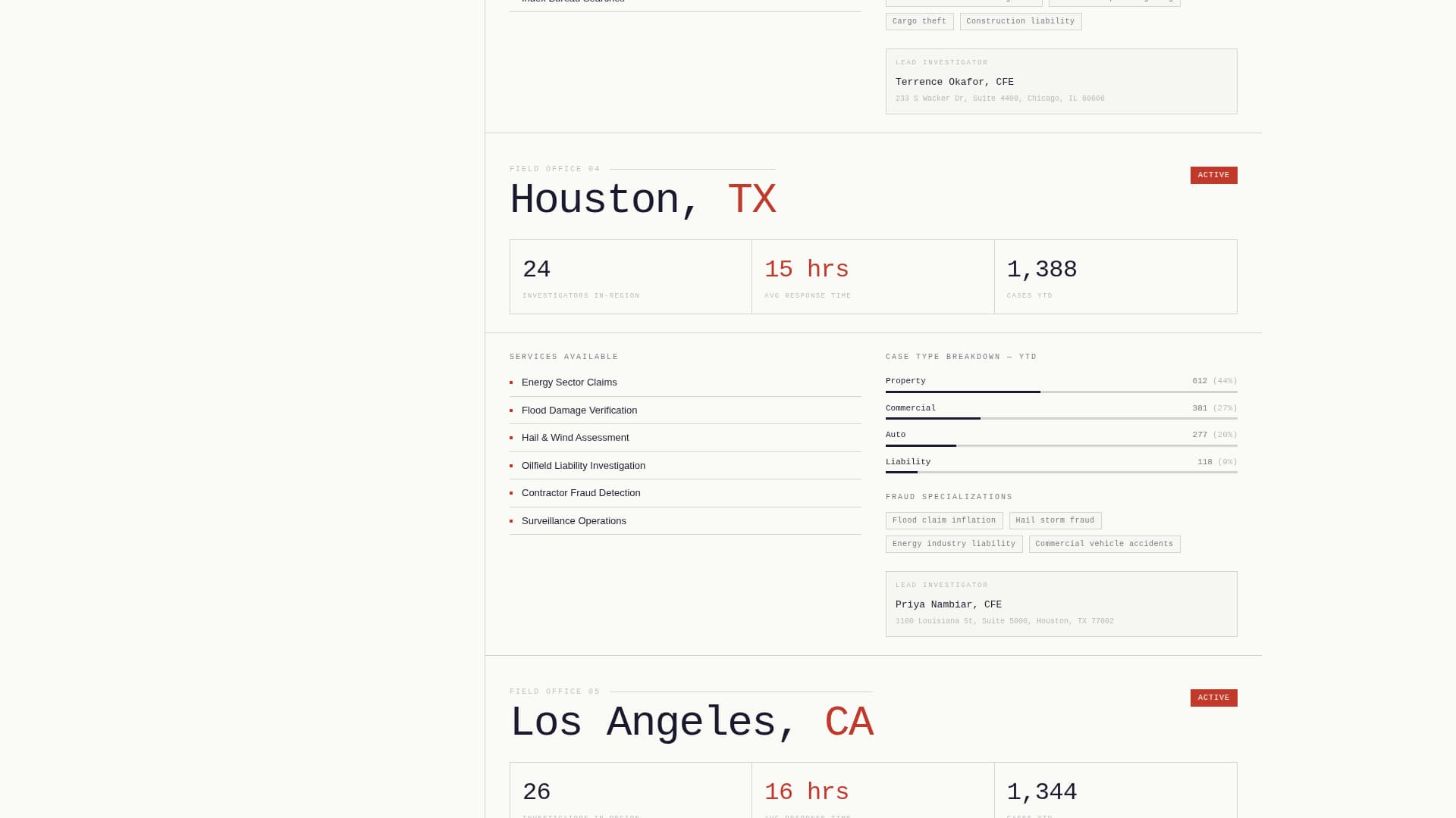 Docket - Authoritative Investigator Landing Page Template