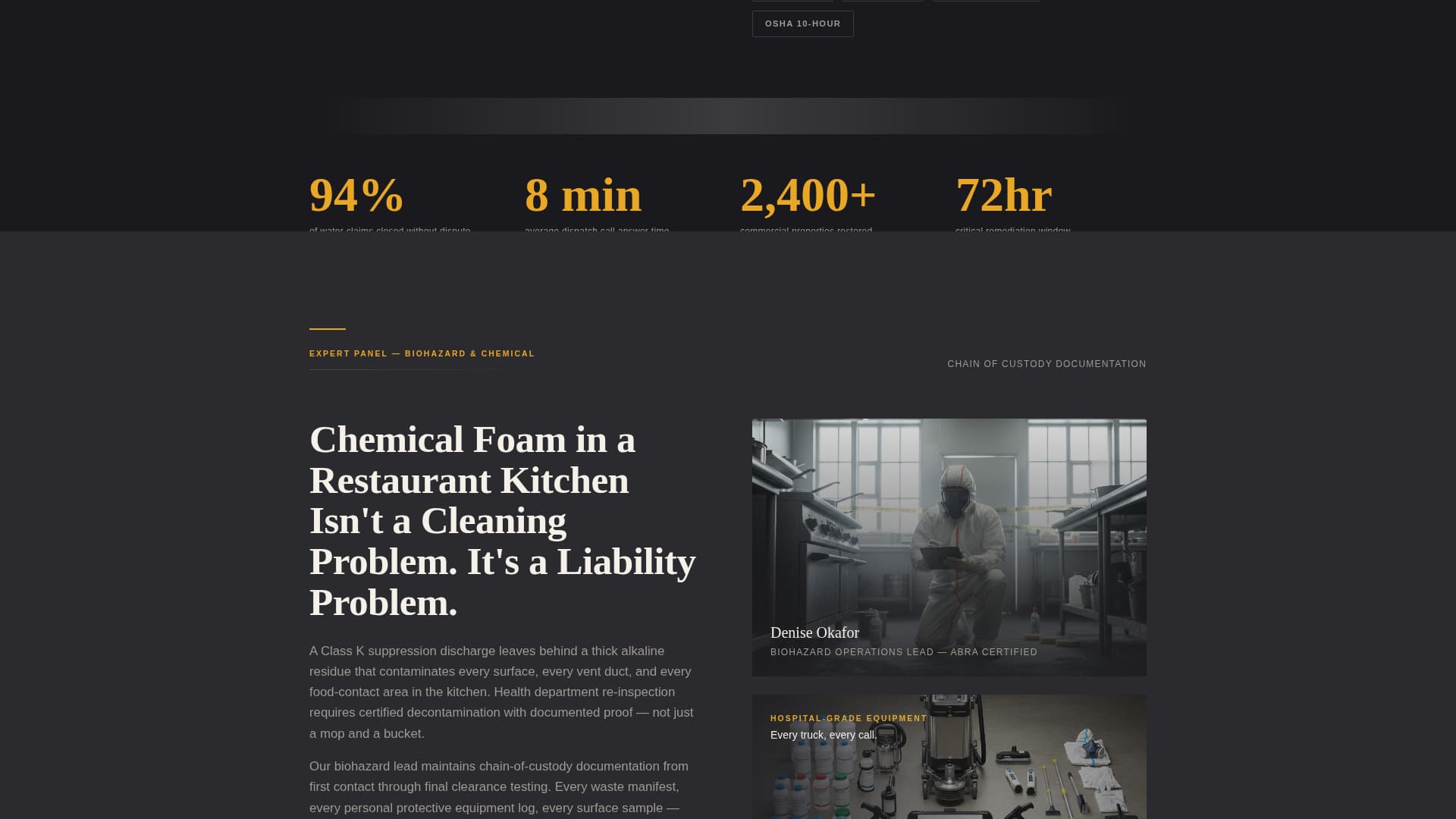Dispatch - Urgent Cleaning Landing Page Template
