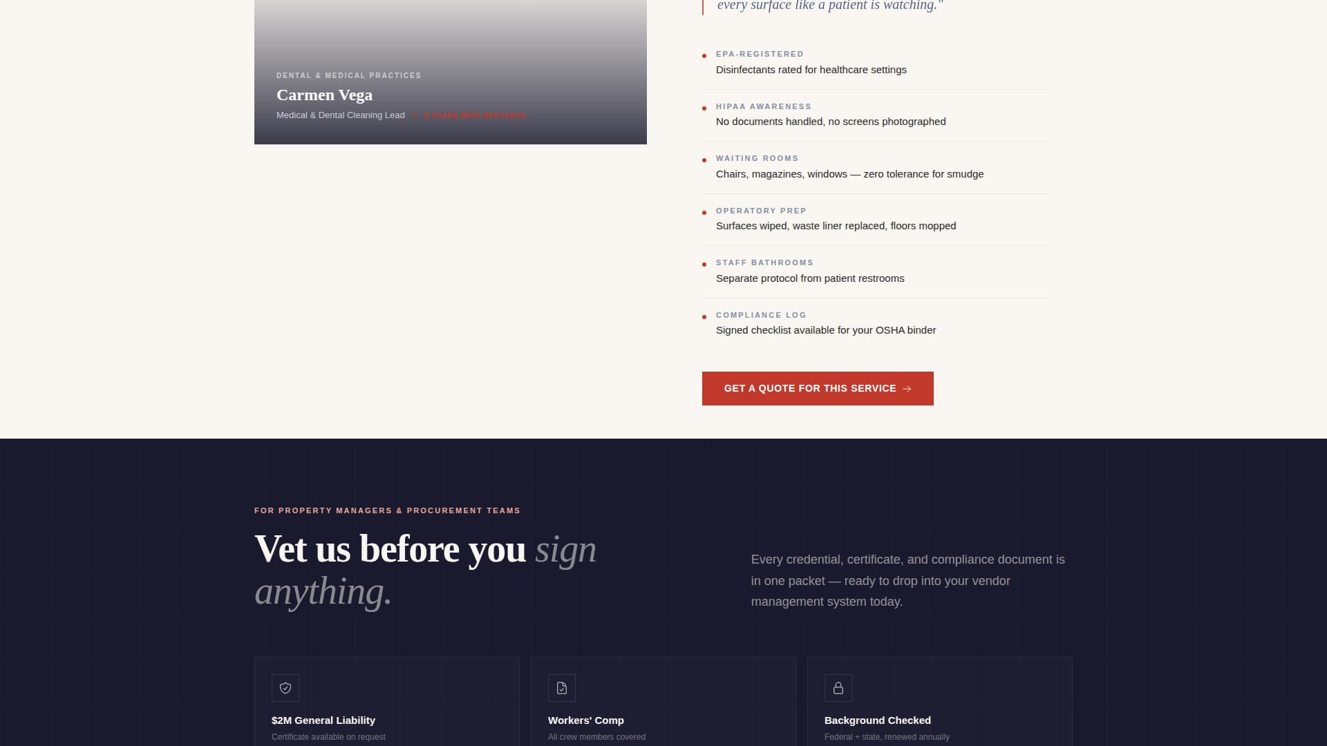 Spotless - Precision Cleaning Landing Page Template