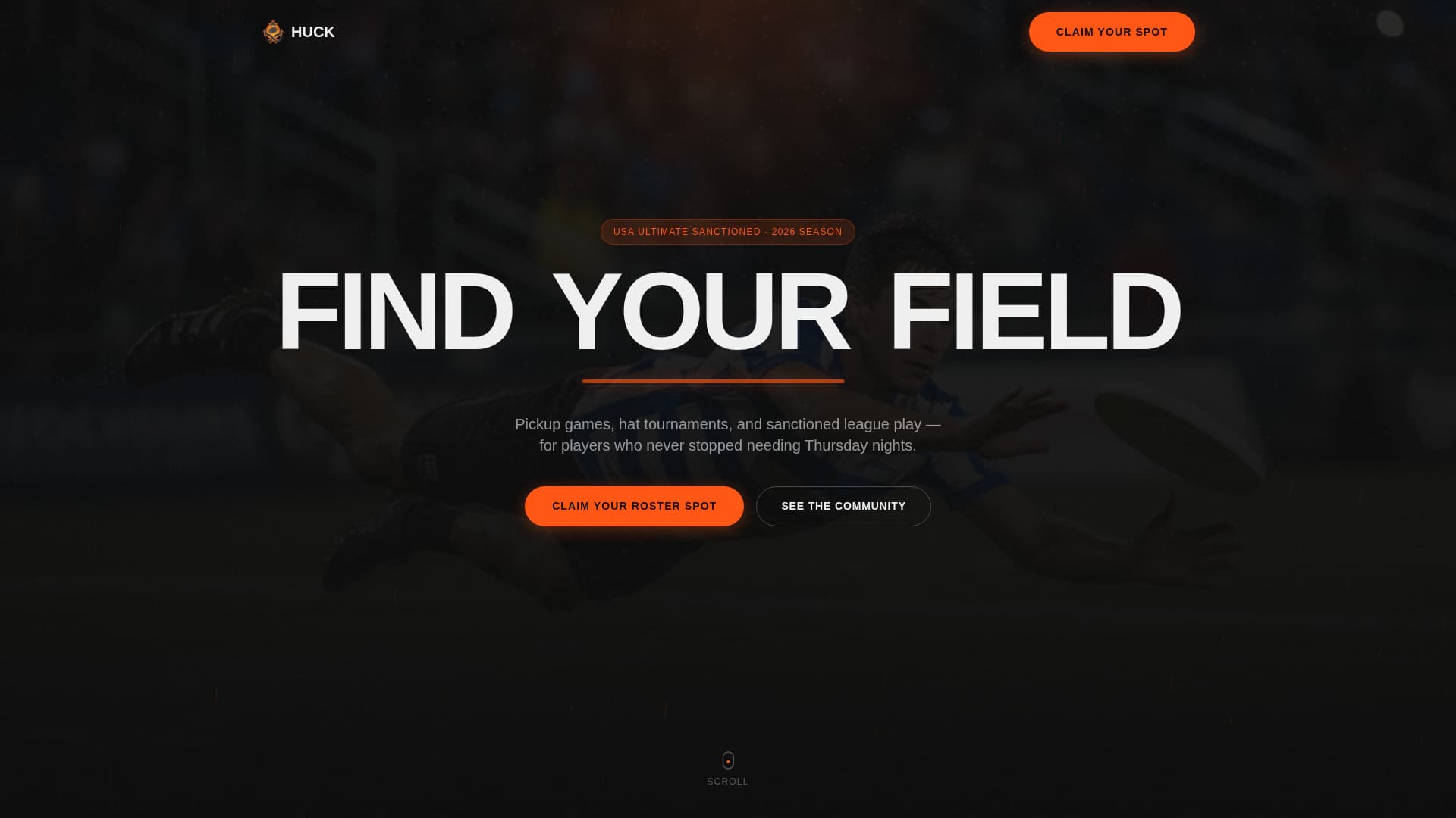Huck - Electric Frisbee Landing Page Template
