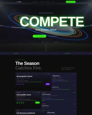 Huck - Electric Tournament Landing Page Template