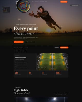 Fieldhouse - Dynamic Ultimatefrisbee Landing Page Template