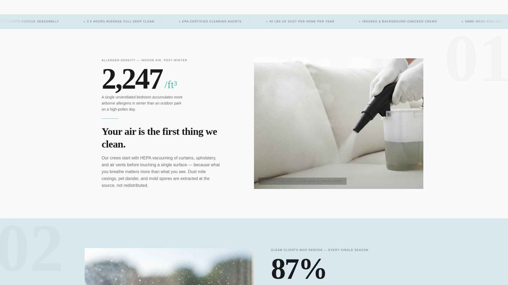 Gleam - Seasonal Cleaning Landing Page Template