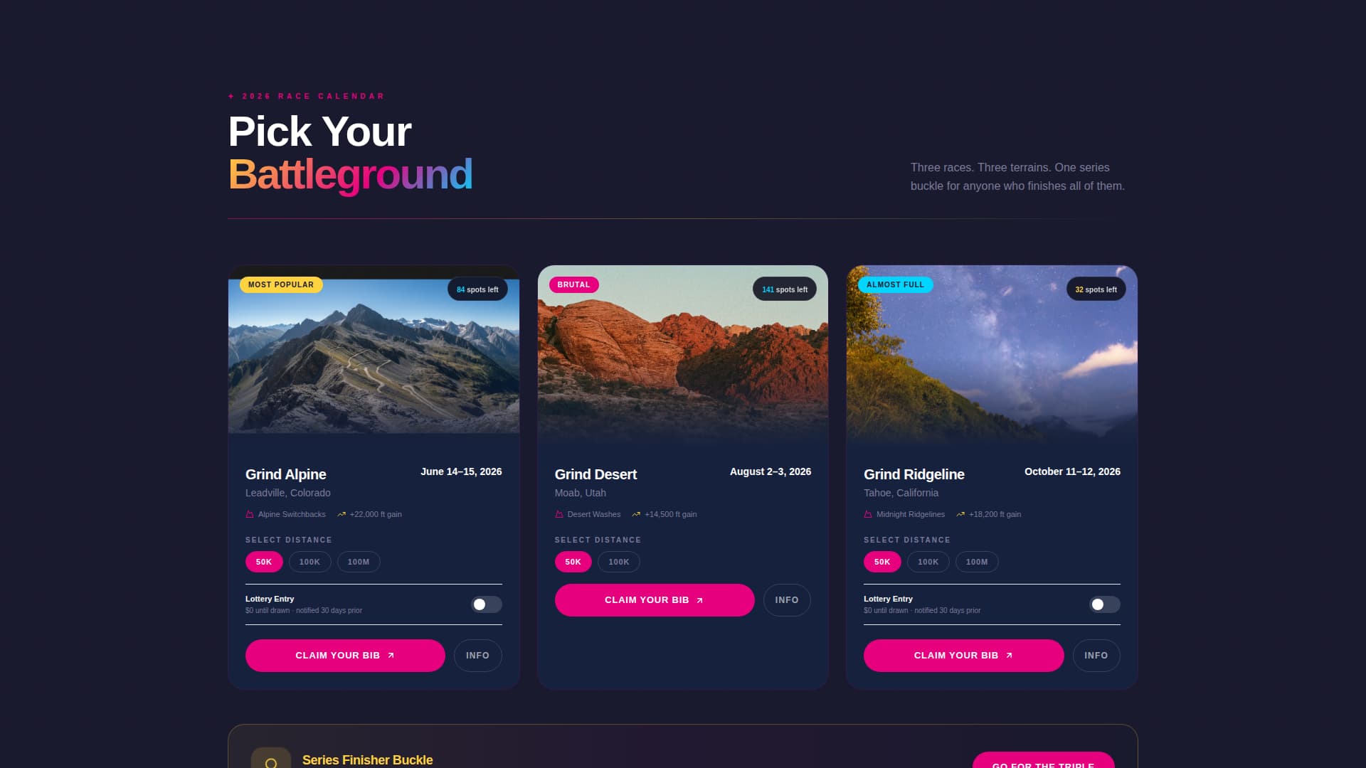 Grind - Electrifying Ultrarunning Landing Page Template