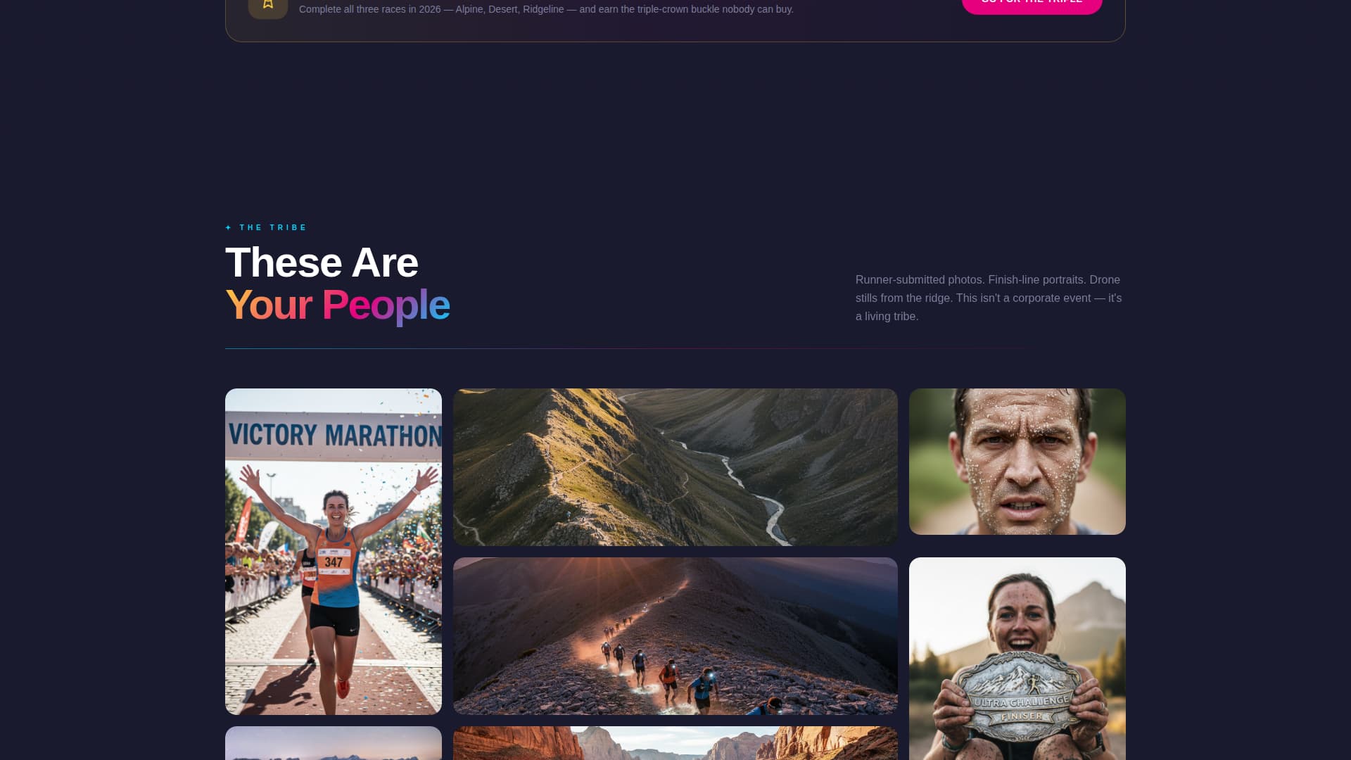 Grind - Electrifying Ultrarunning Landing Page Template